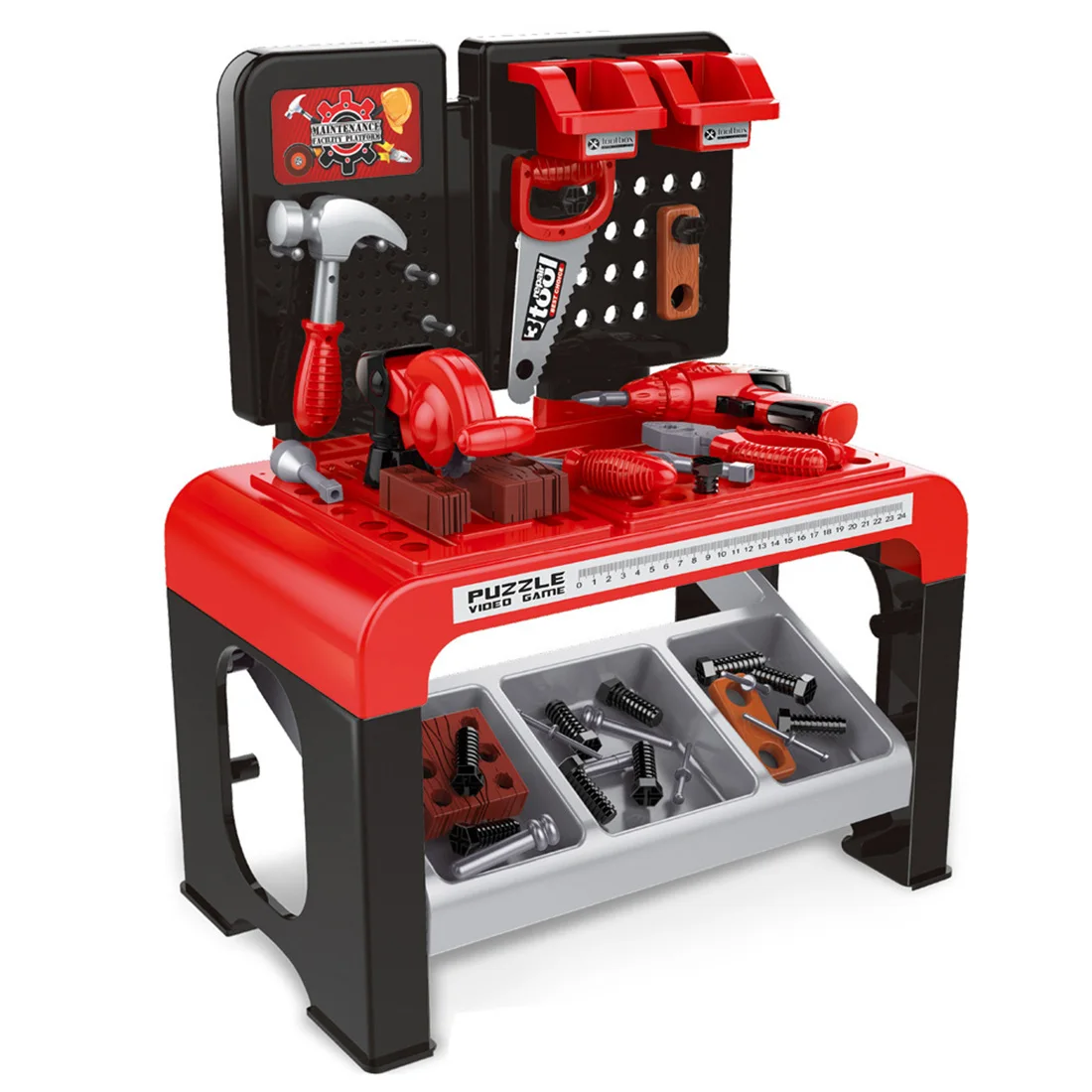 

46pcs Children Repair Tool Workbench Toys Pretend Tool Playset Educational Toy
