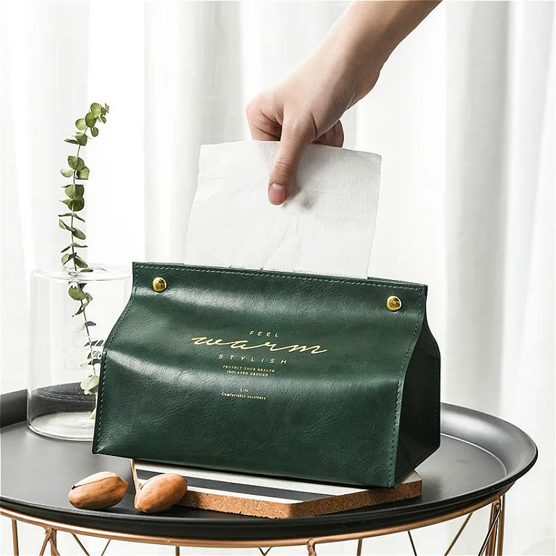

Nordic Luxury PU Tissue Box Paper Storage Bag Napkin Holder Home Decor Accessories Tissue Case Kitchen Restaurant Organizer Tool