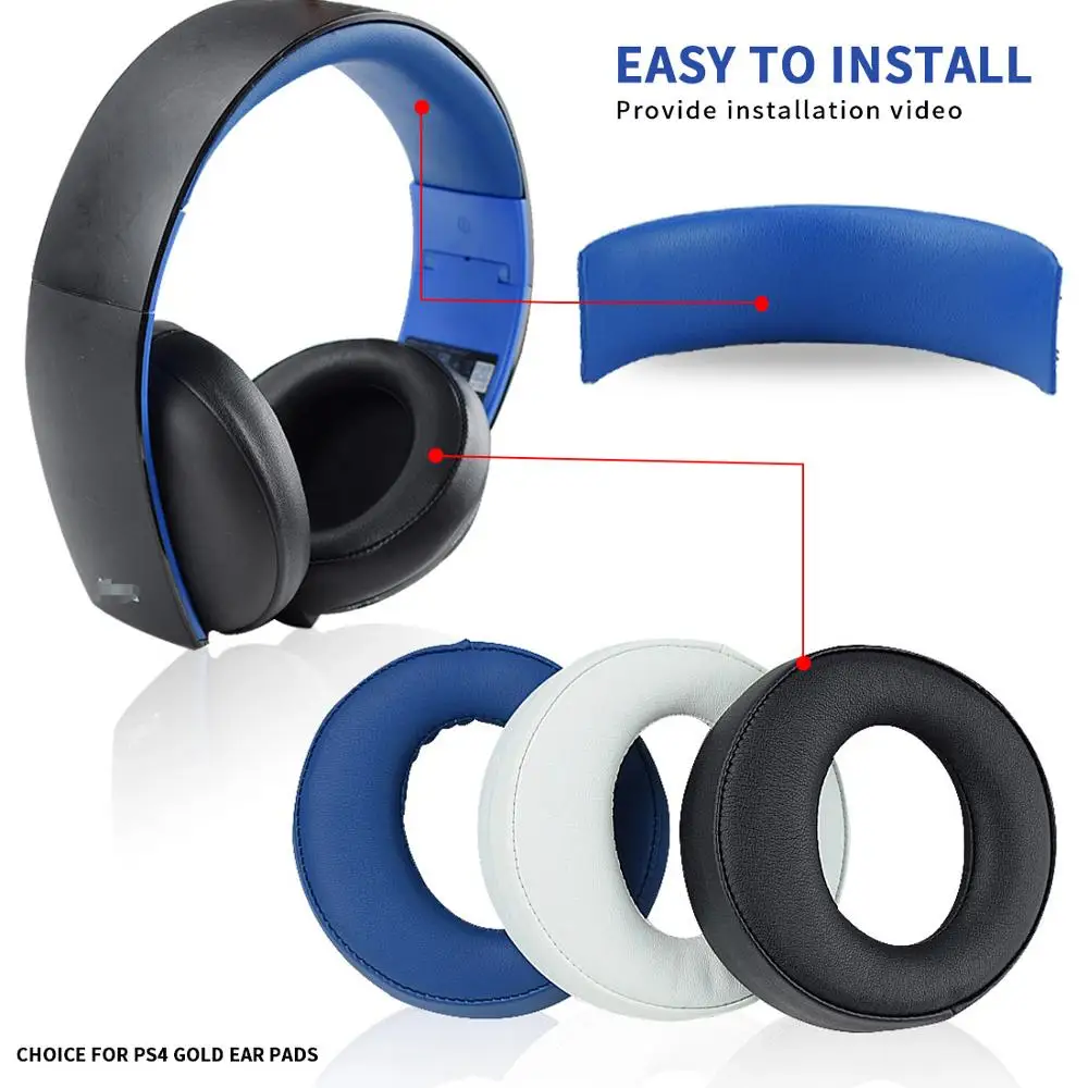 Headband de Substituição para Sony Ps3 Ps4 Ouro Fone de Ouvido Estéreo sem Fio l Mais r Preto Modelo Antigo Cechya0083