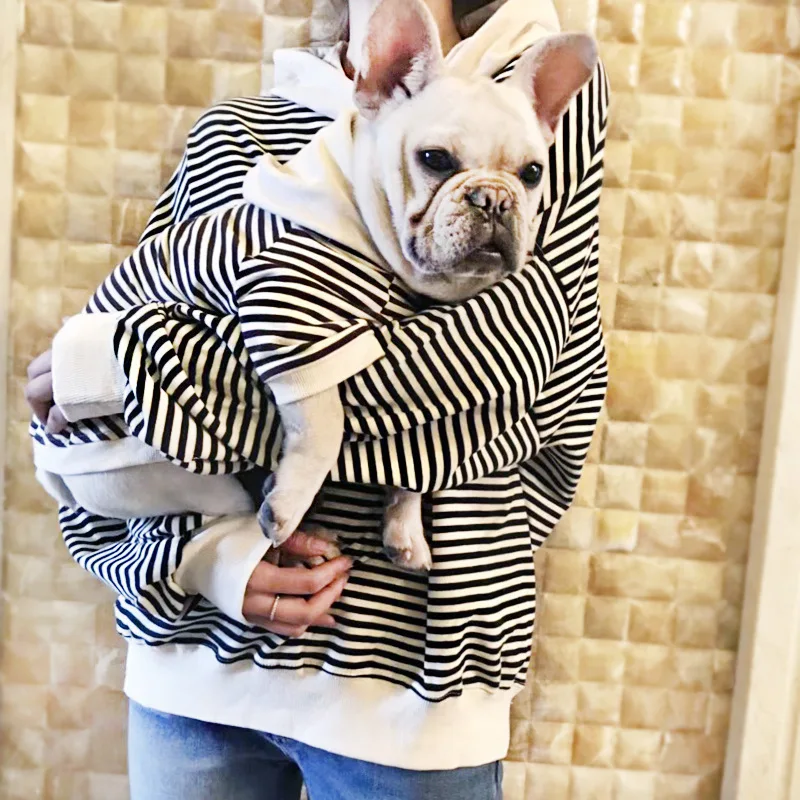 

Pet Dog Clothes Spring and Summer Striped Hooded Sweater Small Dogs Simple Roupa Cachorro Honden Kleding Vestiti Cane Fashion