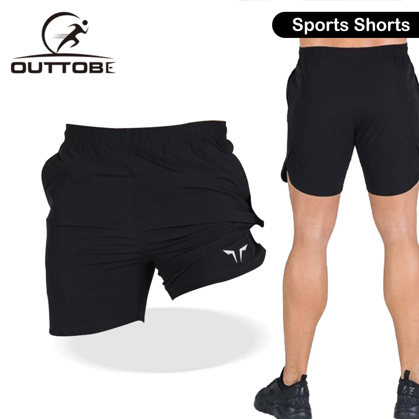 

Outtobe 2 in 1 Running Shorts Men Sports Crossfit Shorts Breathable Quick Dry Training Exercise Joggers Gym Shorts with Pocket