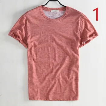 

Basic simple short-sleeved T-shirt men's slub yarn slim clothes small fresh round neck cotton half-sleeved shirt male