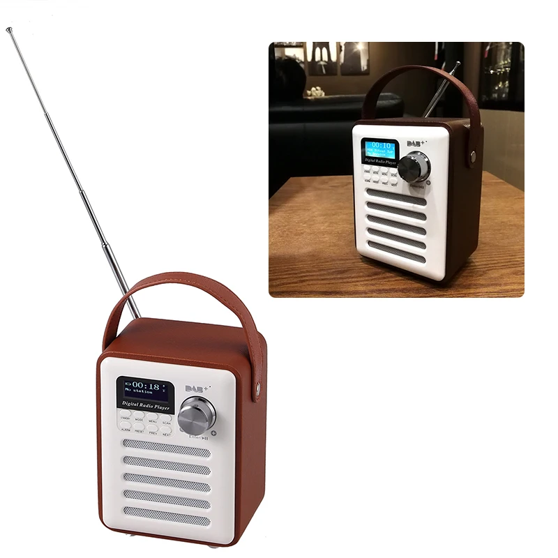 Портативный ретро DAB+ цифровое радио FM радио беспроводной динамик будильник перезаряжаемый Премиум Стерео звук ЕС вилка для подарка