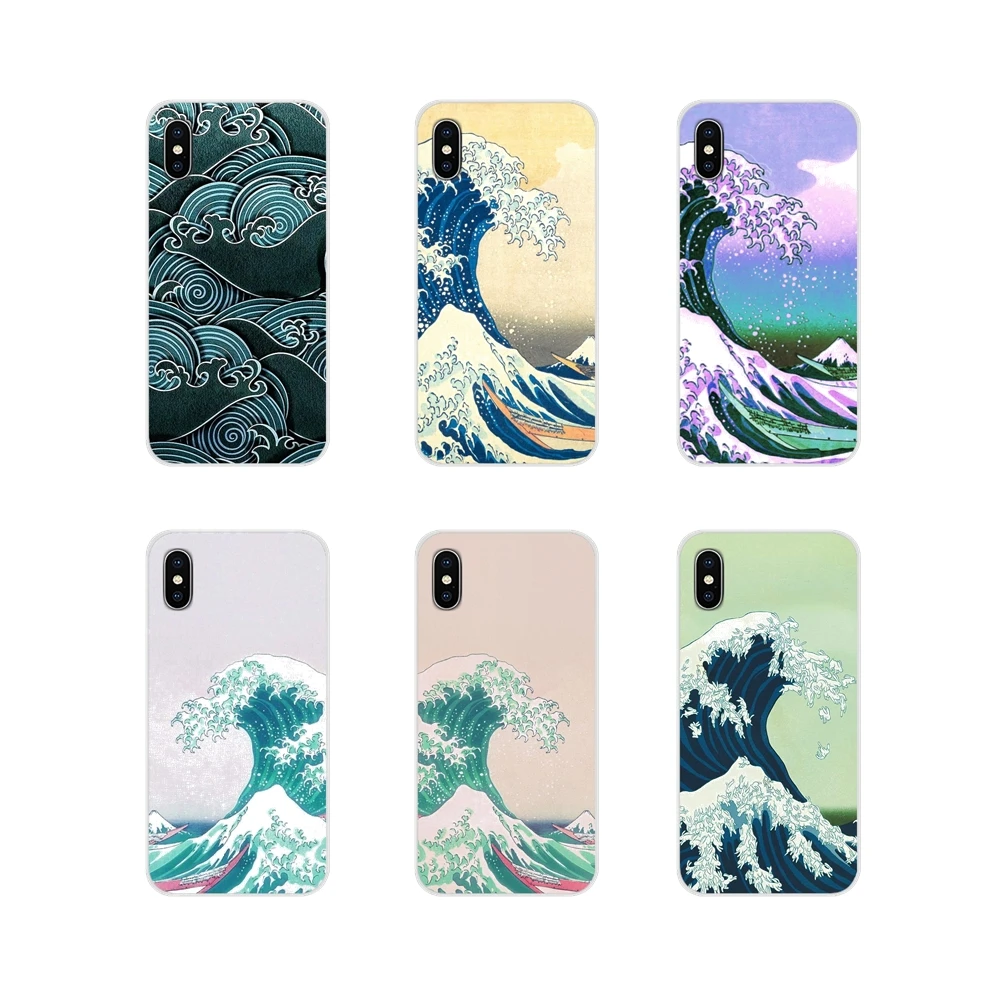 Классический чехол для телефона Wave Art японский зеленый ил LG G3 G4 Mini G5 G6 G7 Q6 Q7 Q8 Q9 V10 V20