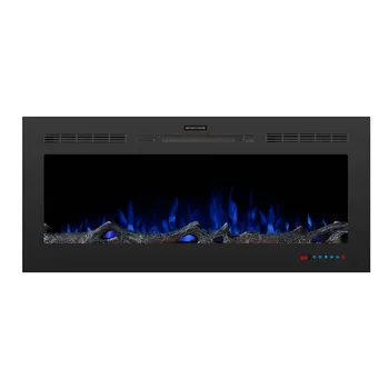 

Recessed Electric Fireplace,Wall Mounted Electric Heater with LED Display Adjustable Flame/Speed,Remote Control,Touch Screen