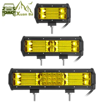 

5" 9" 12" 17" 20" 23'' 32 Inch Led Light Bar 4x4 Off road For 4WD ATV UAZ Truck Tractor Amber / Yellow Driving Work Barra Lights