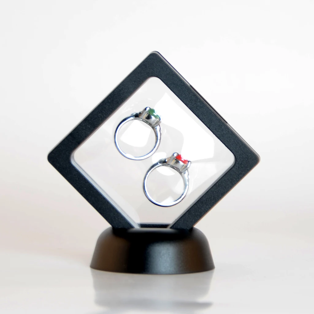 Square Transparent 3D Floating Coin Display Frame Holder Box Case With Stand Square Transparent 3D Floating Coin Display Frame Holder Box Case With Stand