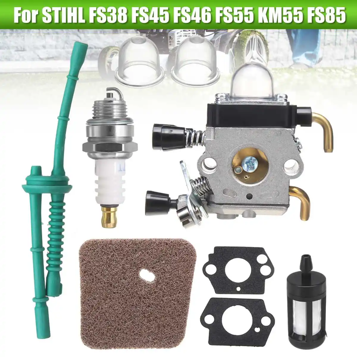 Carburetor for STIHL FS38 FS45 FS46 FS55 KM55 FS85 Trimmers Air Fuel filter Carb 
