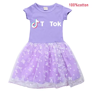 

TIKTOKER Summer Girls' Clothing Pure Cotton Net Yarn Dress Dress Dress thanksgiving christmas dress Girls fashion skirts