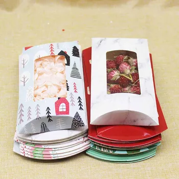 

Newest big pillow windon Box For Gift Christmas box DIY Handmade marbling Candy Decorations Event Party Supplies package