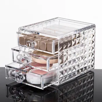 

Swab Holder Cotton Box Sets Acrylic Fits Creams Lipsticks Transparent Cosmetic Storage Display Case