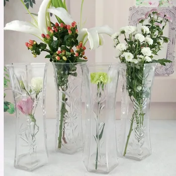 

Crystal Transparent Vase Hexagonal Water Flower Container Home Decoration Crafts Decoration