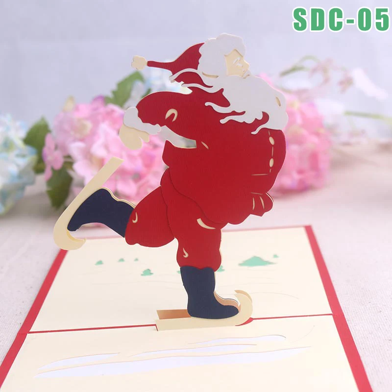 5 Новые 3D всплывающие поздравительные карты с конвертом почтовые карты на день рождения Рождество вечеринка Свадьба - Цвет: 5