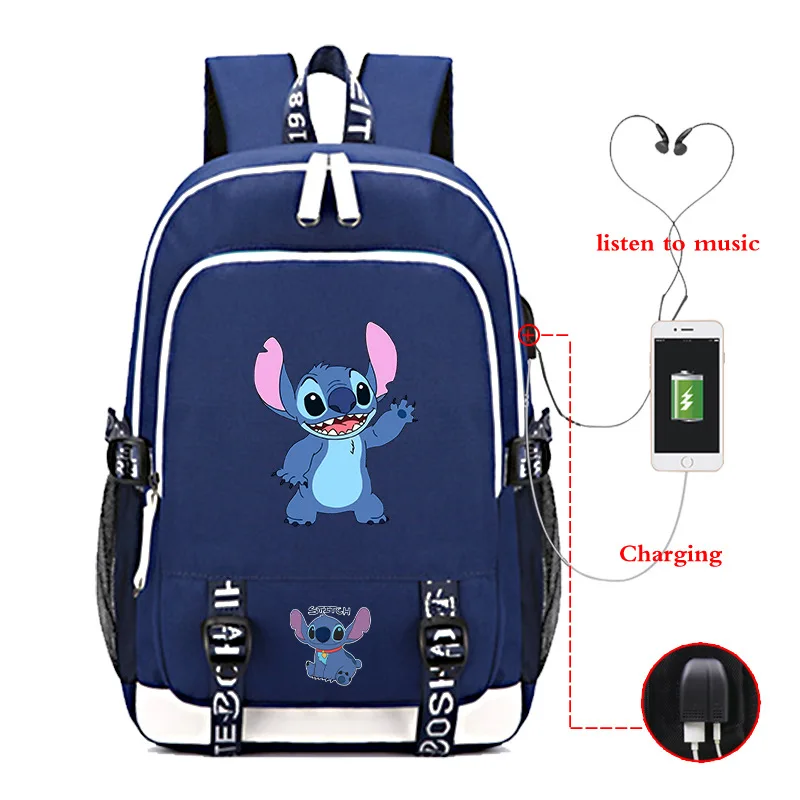 USB Charing Mochila стежка сумки школьный портфель с анимэ Путешествия стежка рюкзаки школьные рюкзаки для подростков девочек Sac Dos рюкзак для ноутбука - Цвет: 28