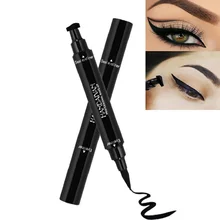 Быстросохнущая жидкая подводка для глаз, карандаш для глаз, супер водостойкий, черный, двуглавый, штампы, подводка для глаз, maquiagem, косметический инструмент для макияжа, TSLM2