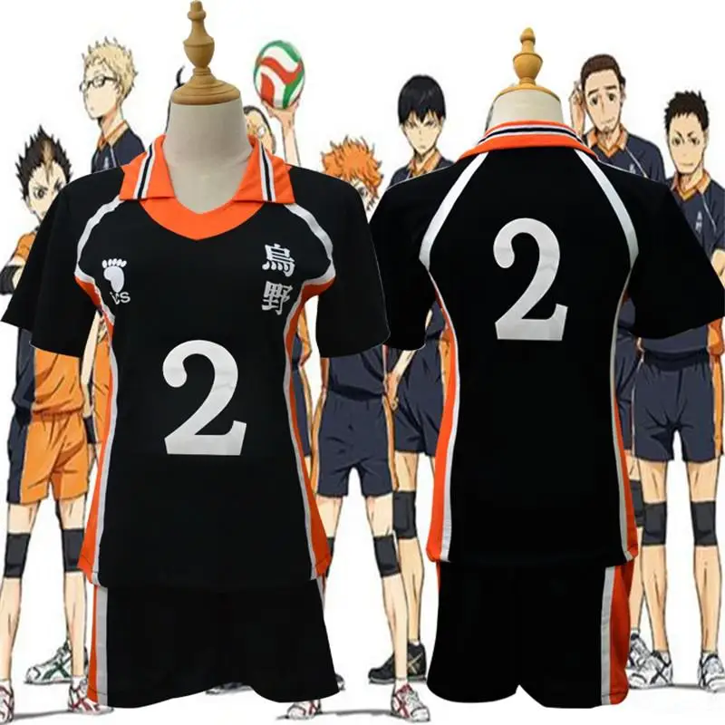 Летние топы и шорты костюм 4XL 5XL Аниме Haikyuu Cosplay школьной волейбольной команды