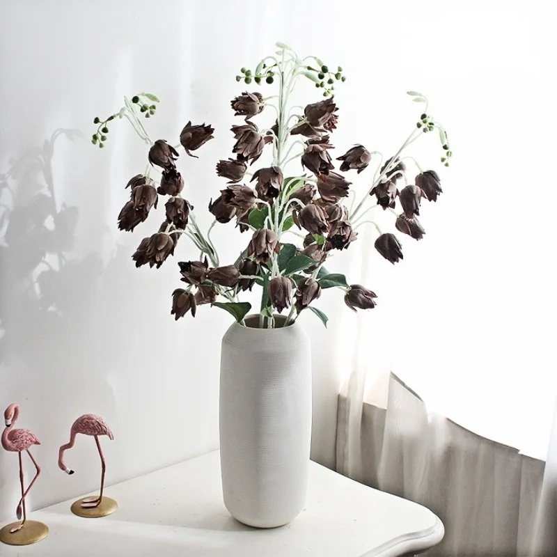 

Artificial Plant Orchid Campanula Simulation Bouquet Silk Dried Flower Wedding Party Home Living Room Decoration