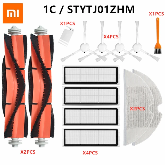 Xiaomi Mijia 1C/STYTJ01ZHM Main Side Brush Water Tank Mop Cloth HEPA Filter Kit Robot Vacuum Cleaner Replacement Parts Package 2