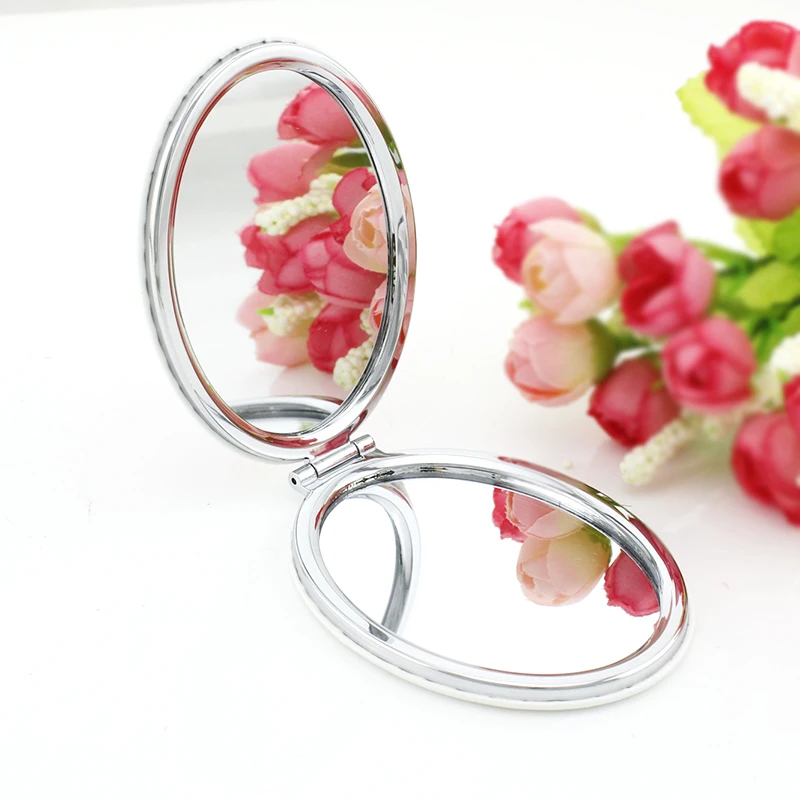 JWEIJIAO Sunflowera овальное карманное зеркало в кожаной оправе желтые цветы Лотос лилии ручной Макияж зеркала на Рождество лучший подарок KL75