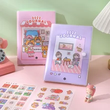 

My Lovely 2022 Planner Book A5 PVC Cover Monthly Weekly Planner 144 Sheets Colorful Pages Scheduler Little Girl Notebook Gift