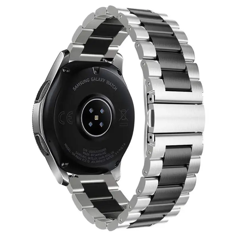 Silver Black Нержавеющая сталь ремешок для часов металлический ремешок Браслет замена для samsung Galaxy Watch Active 2 аксессуары - Цвет: Silver Black