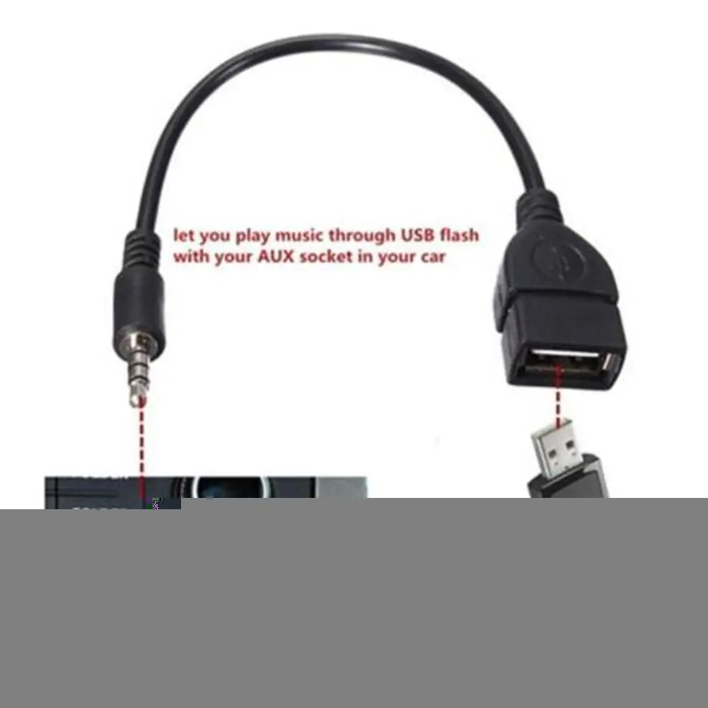 Кабель-адаптер 20 см 3,5 мм мужской аудио AUX разъем для USB 2,0 Тип A Женский OTG конвертер автомобильный стерео AUX аудио конвертер Кабель-адаптер