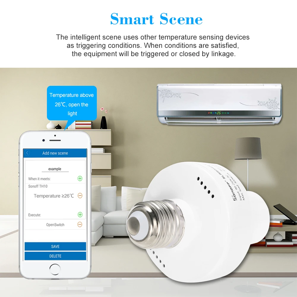 SONOFF Slampher ITEAD WiFi умный светильник держатель лампы 433 МГц RF E27 беспроводной держатель лампы совместим с Amazon Alexa