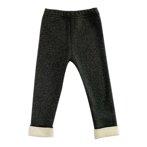 Новинка г.; модные хлопковые леггинсы для маленьких девочек; зимние Бархатные эластичные узкие брюки для малышей; детские брюки с манжетами - Цвет: dark grey