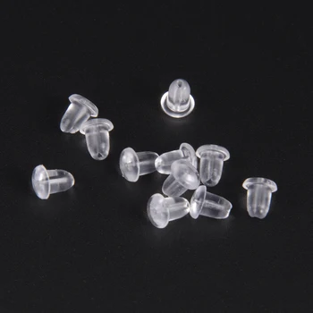 

200Pcs/Lot Silicone Round Ear Plug Accessories Blocked Caps Findings Earrings Backs Stoppers For Jewelry Making Supplies