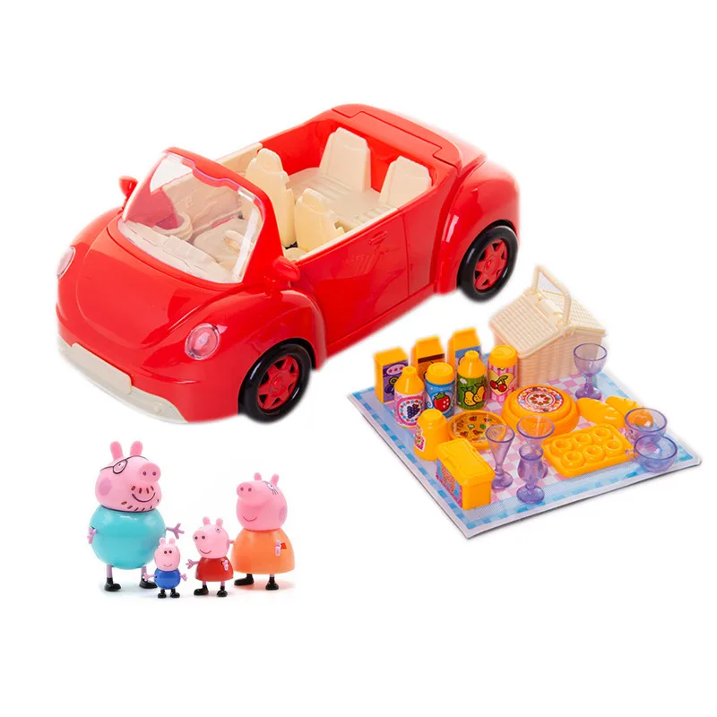 Peppa pig Джордж красный автомобиль набор игрушки фигурка Свинка Пеппа с 10 друзьями персонаж мультфильма аниме-игрушка подарок на день