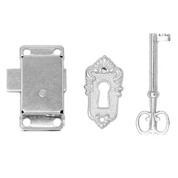 

Classical Vintage Antique Drawer Cabinet Wardrobe Cupboard Door Alloy Lock + Key 50PB