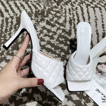 

Summer Women Pumps Fashion Women Shoes Leather PU High Heels Women Sandals Slippers Women Stiletto Kitten Heels Female Shoes