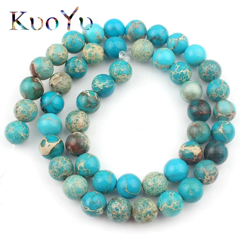 Бусины из натурального камня Круглый свободный светильник синего моря бусины