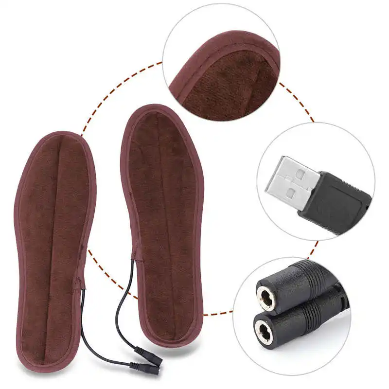 USB Heated Insoles Electric Pads Cutable shoe insoles heated shoe insoles Winter Foot Warmers Shoes Boot Heater Insoles Washable Warm Thermal