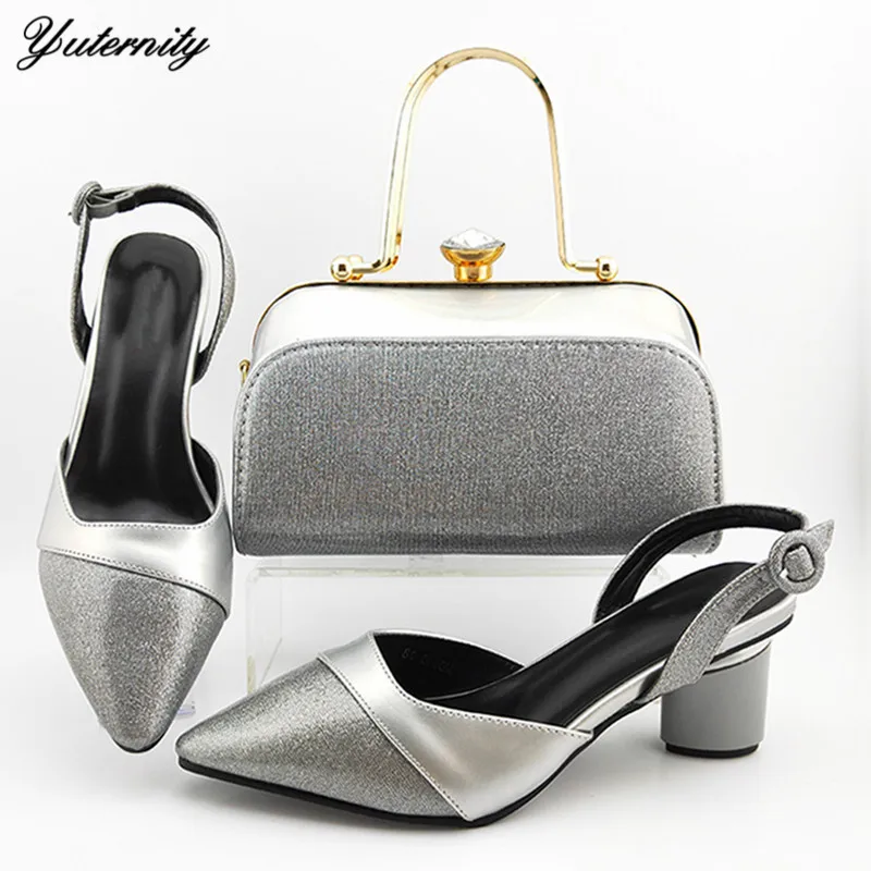 

Spring Autumn African Evening Shoes And Bags Set 2020 Classics Ladies Pumps 7CM Shoes With Matching Bag Set For Wedding Party