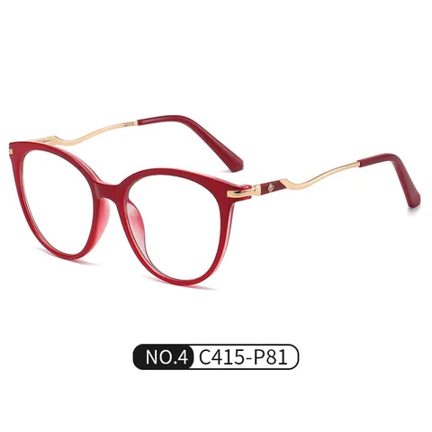 Women Fashion Cat Eye Glasses Frame Ladies Retro Round Eyeglasses Frames Myopia Prescription Optical Computer Spectacles