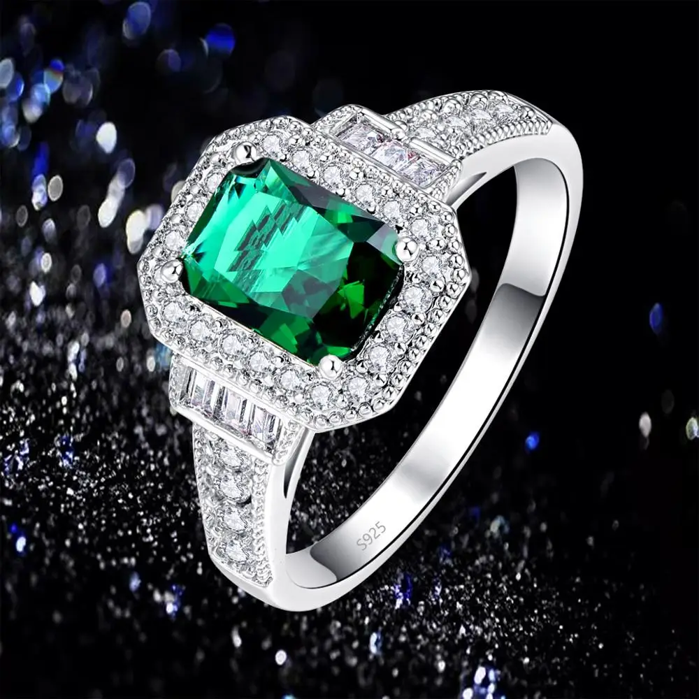 J.C Emerald Quartz &amp Tanzanite 925 Sterling Silver Ring Size 6 7 8 9 Women Vintage Classic Jewelry Gift | Украшения и