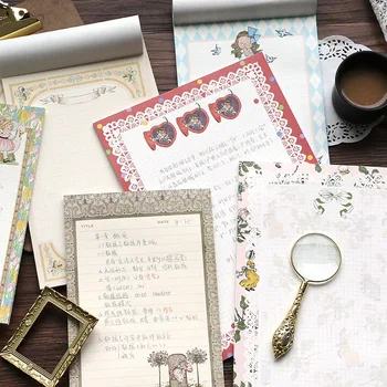

30 Pcs/set Vintage Memo Sheet Retro Pattern Lattice Border Memo Sheet Diary Journal Decorative Paper Office School Decoration