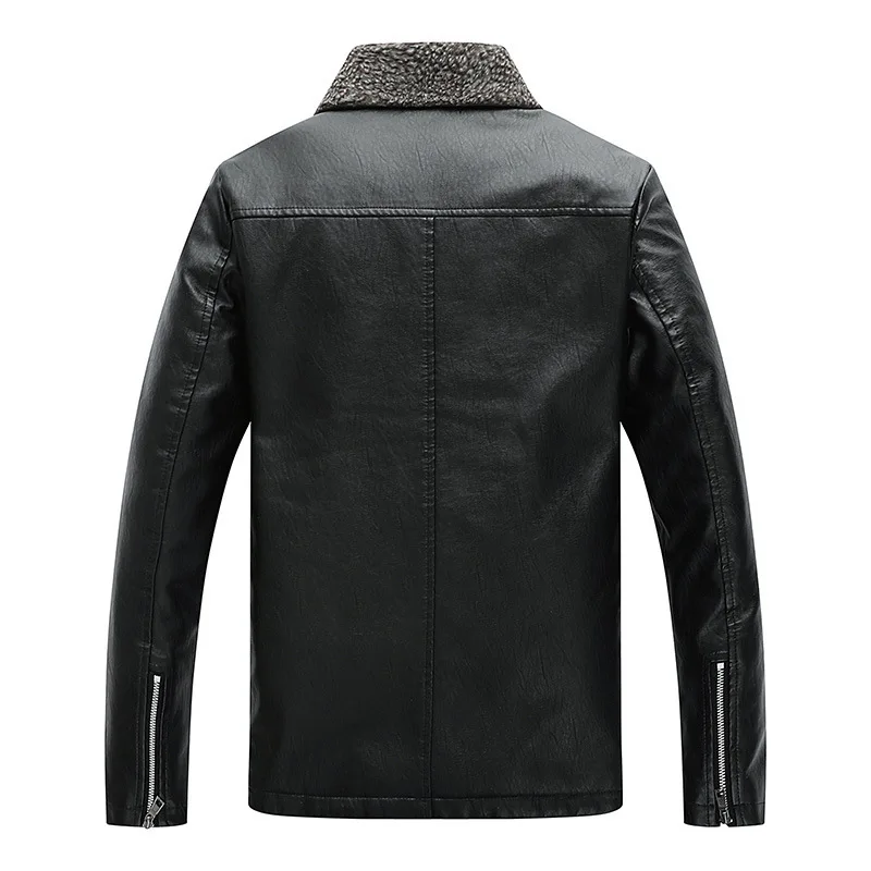 AliExpress Wish2019 кожаное пальто Мужская зимняя теплая овечья шерсть кожаная куртка