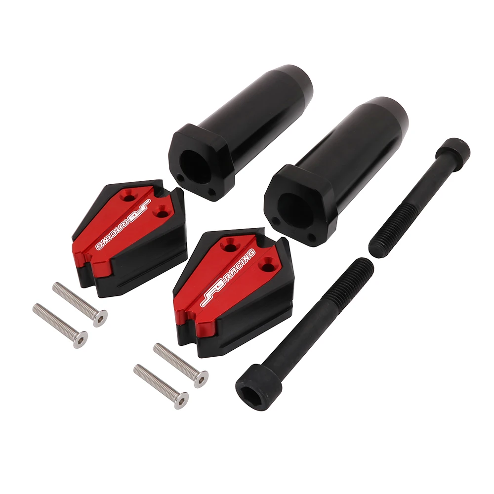CNC алюминиевый Краш коврик рамка ползунок защита для Yamaha fzfz07 MT07 2013 Спорт уличный велосипед - Цвет: Красный