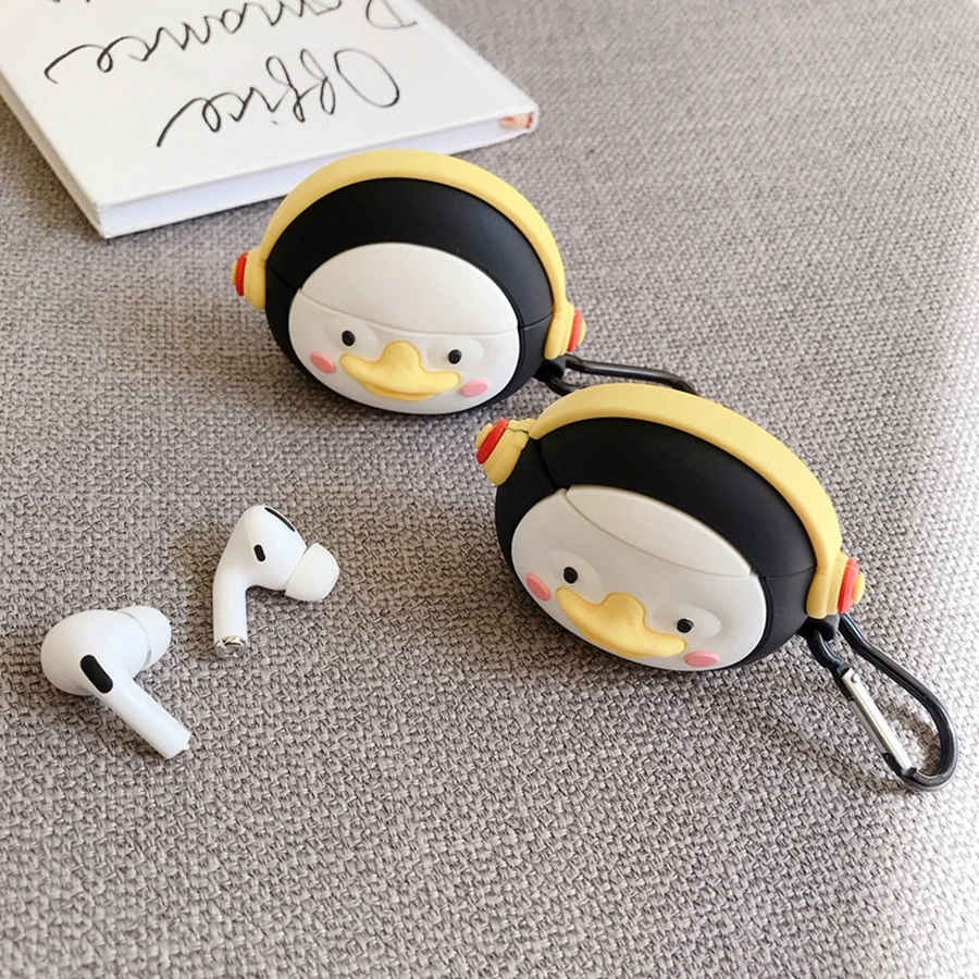 3D чехол для наушников для Airpods Pro Чехол силиконовый Пингвин мультфильм наушники/Earpods чехол для Apple Air pods Pro 3 чехол Брелок