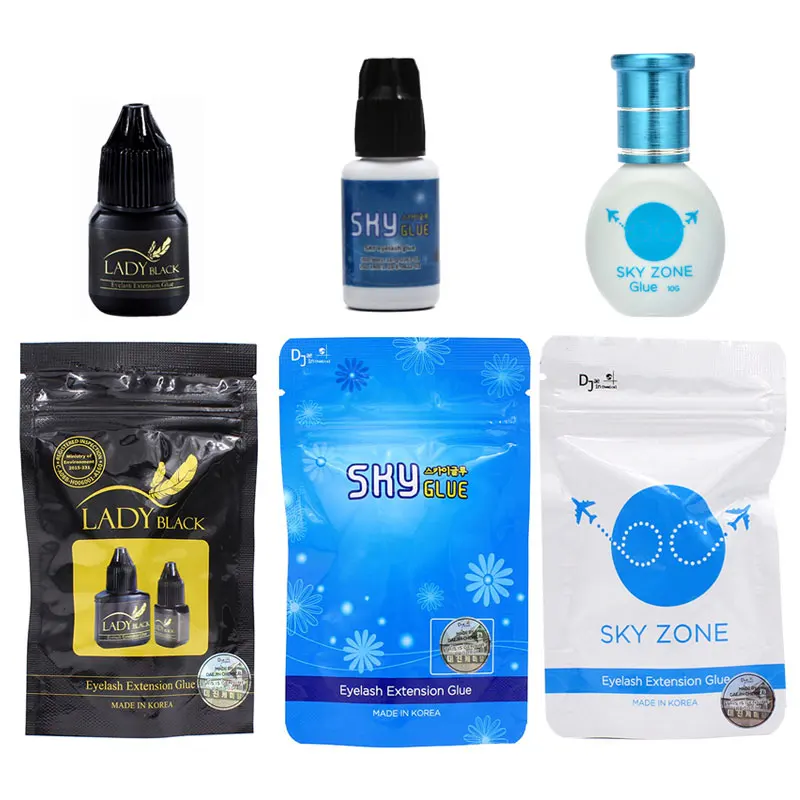 Cola de Cílios para Extensões de Cílios s + Mais Tempo Seco Coreia Cola Poderoso Mais Rápido Msds Adesivo Original Preto Boné 1-2s Céu