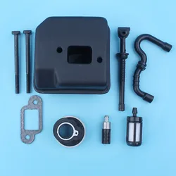 Silenciador de escape montagem parafuso junta combustível filtro óleo mangueira linha kit para stihl 018 ms180 ms170 017 ms 180 motosserra coletor entrada