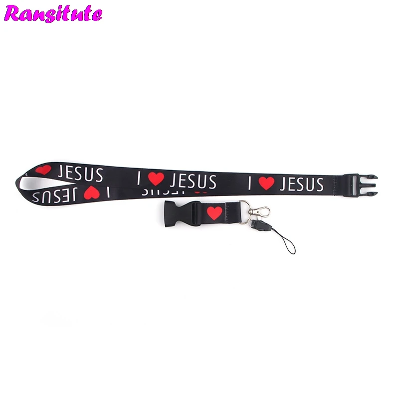 Ransitute I love Jesus, ремешок для мобильного телефона, шейный ключ, ID карта, ремешок для мобильного телефона/Сделай сам, держатель для мобильного телефона R607