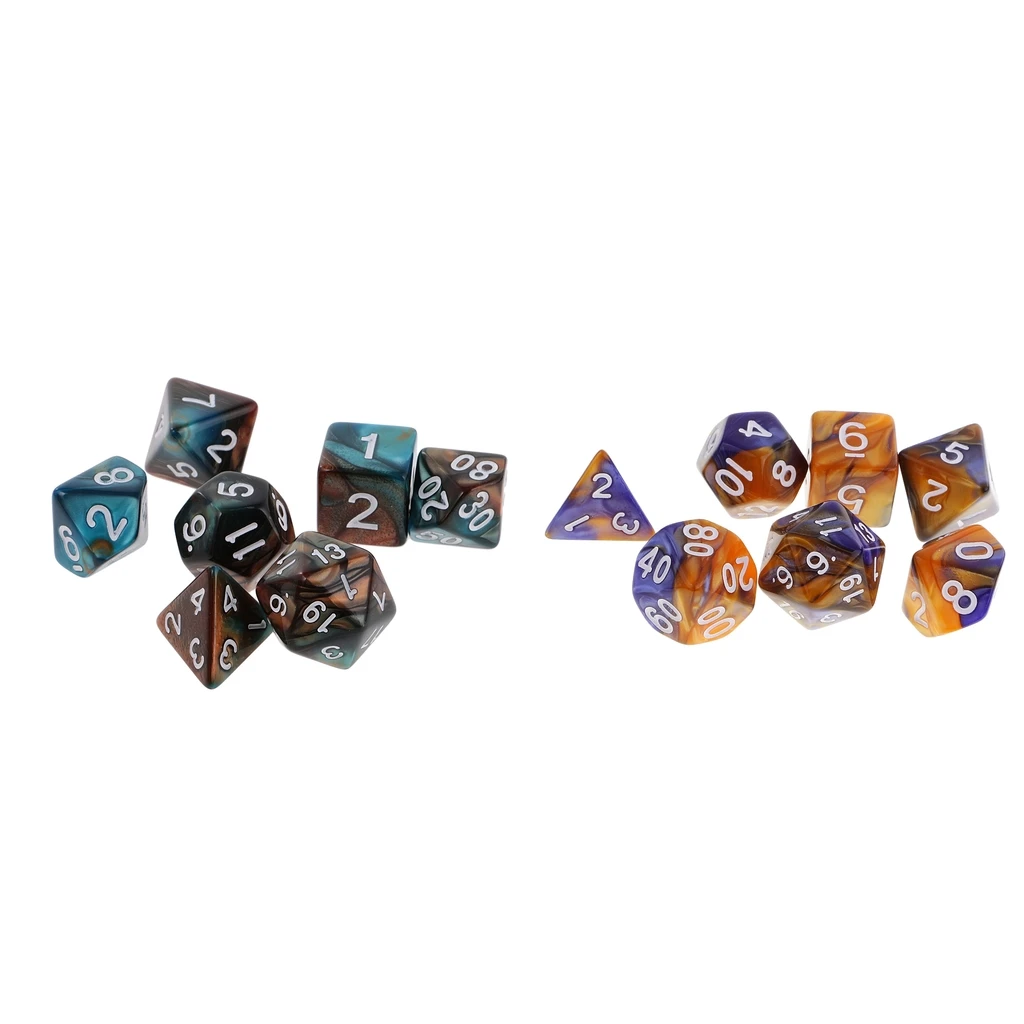 2 пачки из 14 шт многогранных кубиков для D&D RPG MTG вечерние аксессуары для игр