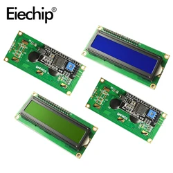 Tela lcd para arduino maeg2560, módulo 16x2 iic/i2c pcf8574 lcd1602 com display, personagem azul/verde, luz preta 5v para arduino maeg2560