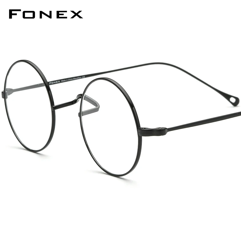 FONEX Титановые очки для мужчин и женщин винтажные круглые близорукости по рецепту