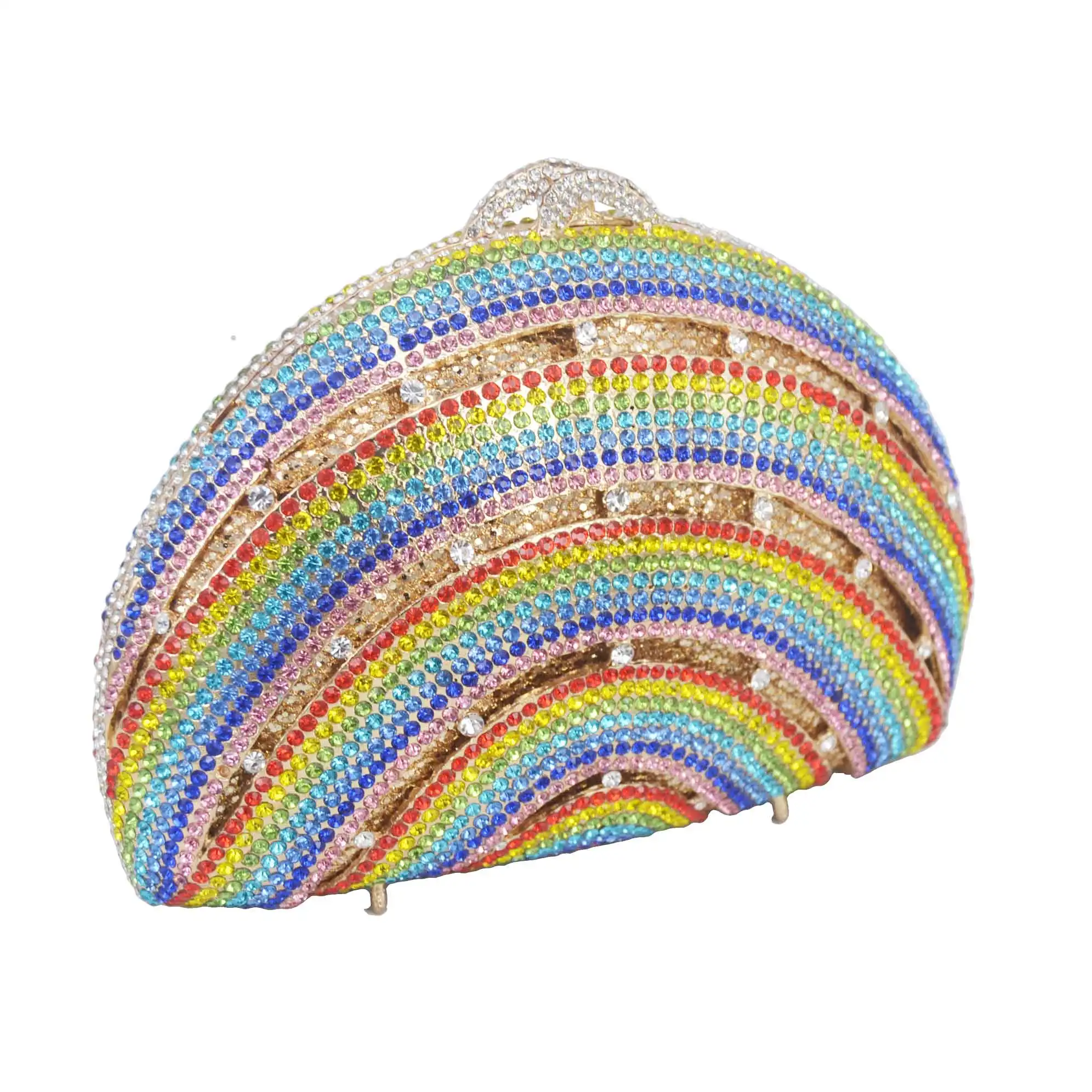 Радужные дизайнерские вечерние сумки с радужными кристаллами кошелек свадебные