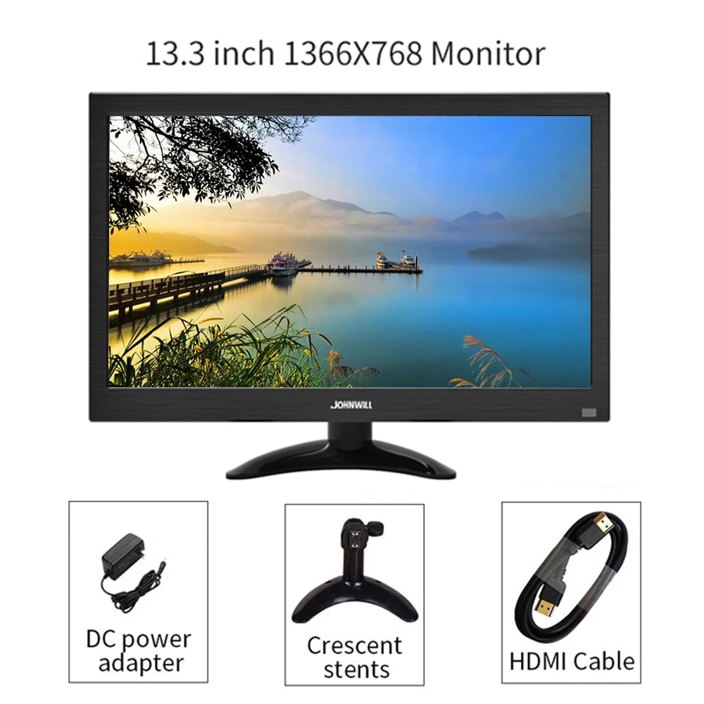 13 3 1366x768 Portable Hd Monitor Pc Lcd Tv Display With Hdmi Vga Usb Av Bnc 12 10 1 Inch Gaming Monitor Lcd Monitors Aliexpress