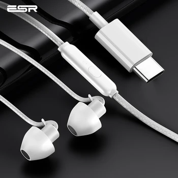 

ESR Type-C/3.5mm Jack Interface Wired Earphone Portable Headphone HIFI Universal Sport Earphone For Xiaomi Huawei Samsung